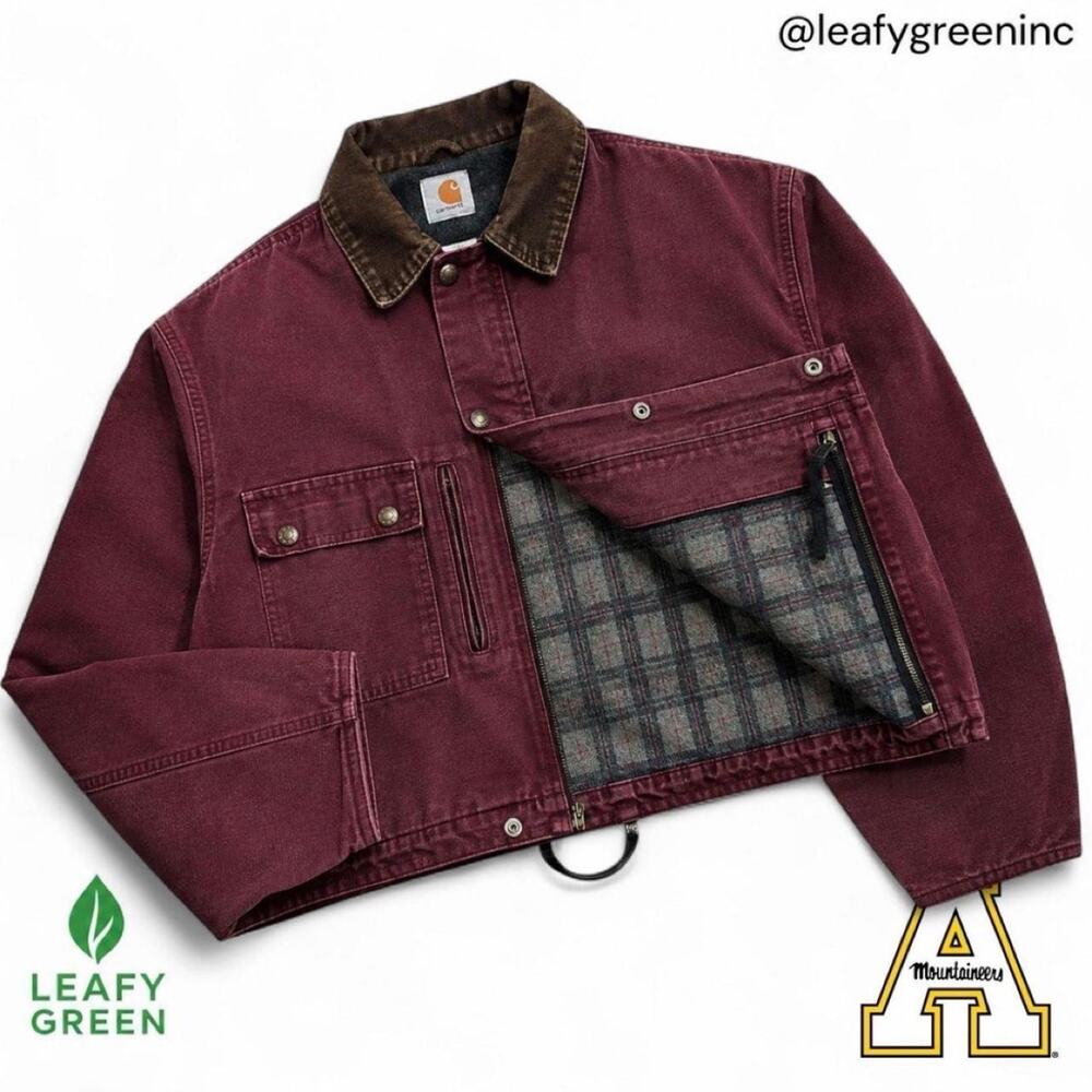Carhartt RDW Crimson Red Cropped Detroit Duck Canvas Jacket us sz M Boxy